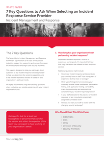7 Key Questions to Ask When Selecting an Incident Response Service Provider