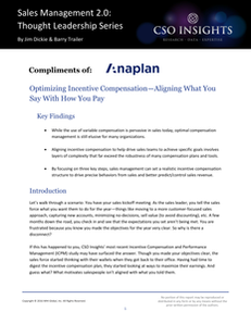 Optimizing incentive compensation–aligning what you say with how you pay