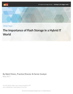 ESG Importance of Flash Storage in a Hybrid IT World