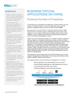 Business Critical Applications on VXRail