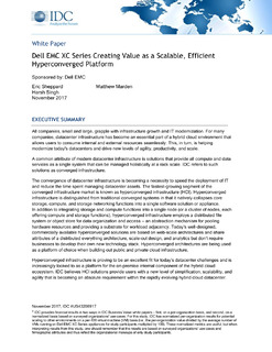 Dell EMC XC Series Creating Value as a Scalable, Efficient Hyperconverged Platform