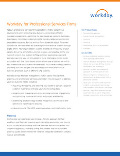 Workday for Professional Services Firms Datasheet