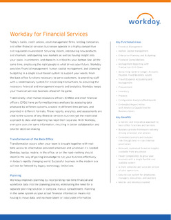 Workday for Financial Services Datasheet