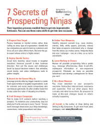 7 Secrets of Prospecting Ninjas