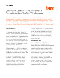 Certify with Confidence: How Automated Reconciliation Lets You Sign With Certainty
