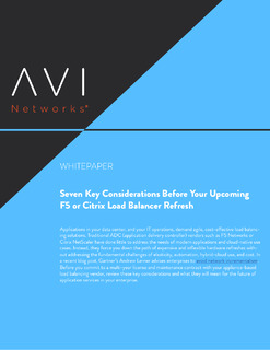 7 Key Considerations Before Your Upcoming F5 or Citrix Load Balancer Refresh
