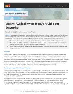 Veeam: Availability for Today’s Multi-Cloud Enterprise