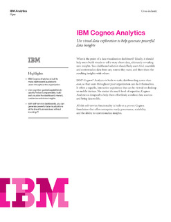 IBM Cognos Analytics: Use visual data exploration to generate powerful data insights