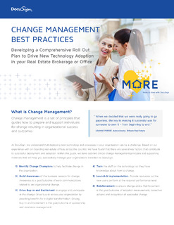 Change Management Best Practices: Developing a Comprehensive Roll Out Plan to Drive New Technology