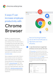 5 ways IT Can Increase Employee Productivity with Chrome Browser