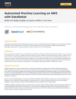 Automated Machine Learning on AWS with DataRobot