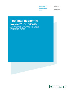 The Total Economic Impact™ Of G Suite An Analysis Of Cloud-To-Cloud Migration Value