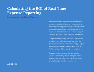 Calculating the ROI of Real Time Expense Reporting