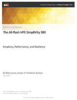 ESG Technical Validation: All-Flash HPE SimpliVity 380