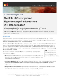The Role of Converged and Hyper-converged Infrastructure in IT Transformation