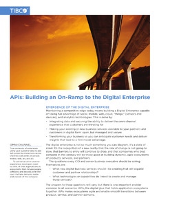 APIs: Building an On-Ramp to the Digital Enterprise