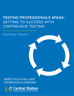 Testing Professionals Speak: Getting to Success with Continuous Testing