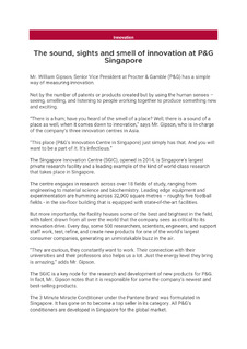The sounds, sights and smells of innovation at P&G Singapore