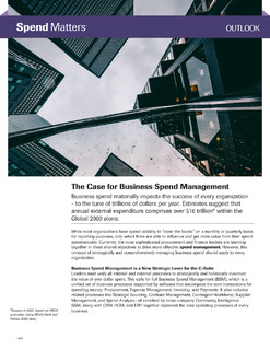 Spend Matters Report: The Case for Business Spend Management