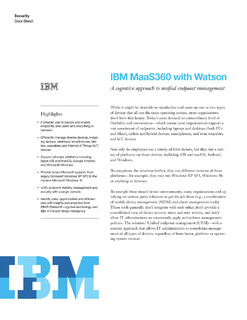 UEM Datasheet: IBM MaaS360 with Watson