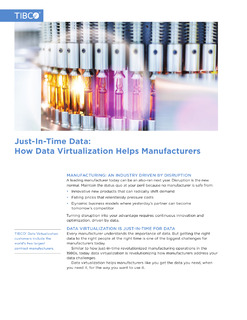 Just-In-Time Data: How Data Virtualization Helps Manufacturers