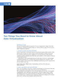 Ten Things You Need to Know About Data Virtualization