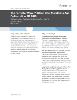 The Forrester Wave: Cloud Cost Monitoring And Optimization Q2 2018