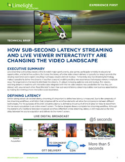 Technical Brief: How Sub-Second Latency Streaming
