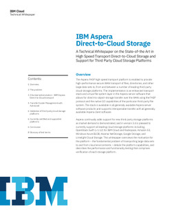 IBM Aspera Direct-to- Cloud Storage