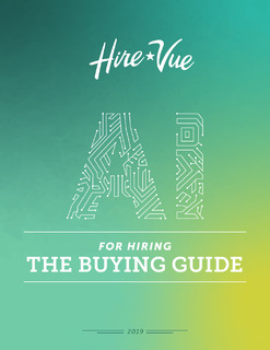 AI FOR HIRING: THE BUYING GUIDE