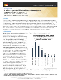Accelerating the Artificial Intelligence Journey with Dell EMC Ready Solution for AI