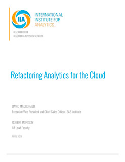Refactoring Analytics for the Cloud