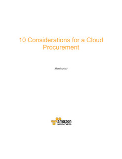 10 Considerations for a Cloud Procurement