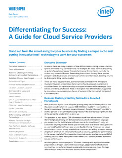 Differentiating for Success: A Guide for Cloud Service Providers