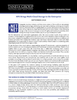 Taneja Group: HPE Brings Multi-Cloud Storage to the Enterprise