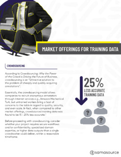 Market Offerings for Training Data