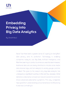 Embedding Privacy into Big Data Analytics