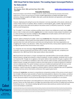 Cabot Report: IBM Cloud Pak for Data System, The Leading Hyper-Converged Platform for Data and AI
