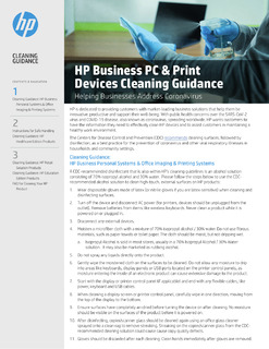 HP Business PC & Print Devices Cleaning Guidance