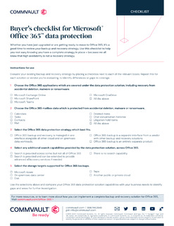 Buyer’s checklist for Microsoft® Office 365™ data protection