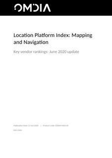 Omdia – Location Platform Index: Mapping and Navigation