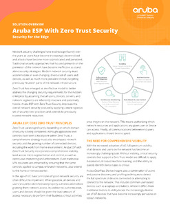 Solution Overview: Aruba ESP With Zero Trust Security