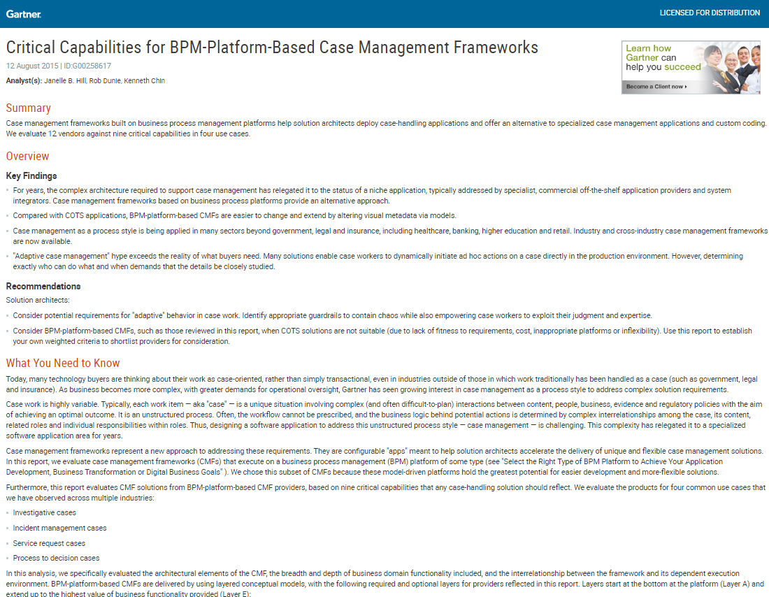 Critical Capabilities for BPM-Platform-Based Case Management Frameworks
