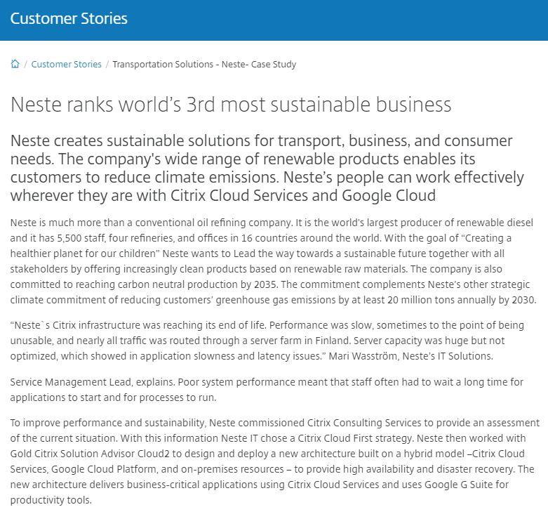 Neste Ranks World’s 3rd Most Sustainable Business