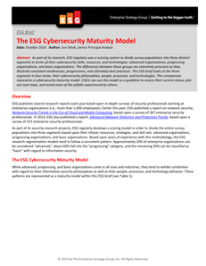 The ESG Cybersecurity Maturity Model