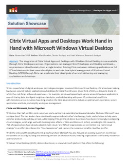 Citrix Virtual Apps and Desktops Work Hand in Hand with Microsoft Windows Virtual Desktop