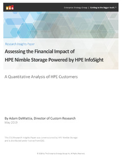 Assessing the Financial Impact of HPE Nimble Storage Powered by HPE InfoSight