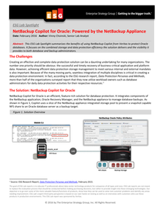ESG Lab Spotlight: NetBackup Copilot for Oracle: Powered by the NetBackup Appliance