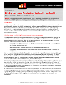 ESG Solution Brief: Driving Increased Application Availability and Agility