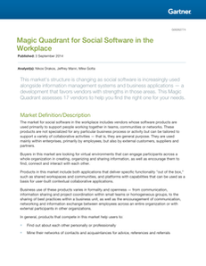 Gartner Magic Quadrant for Social Software in the Workplace